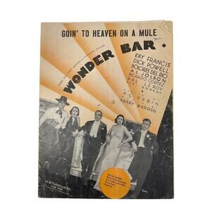 Goin To Heaven On A Mule‎ Sheet Music Wonder Bar Al Dubin Harry Warren